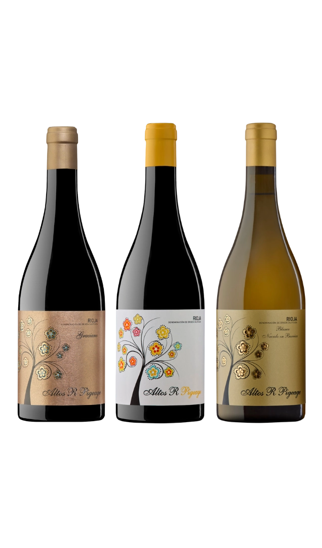 Caja de madera con 2 Pigeage Blanco, 2 Pigeage Tinto y 2 Pigeage Graciano